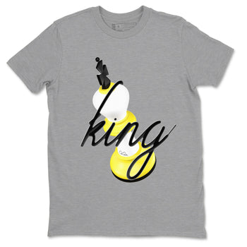 AJ4 Vivid Sulfur shirt to match jordans 3D King sneaker tees Air Jordan 4 Vivid Sulfur SNRT Sneaker Release Tees unisex cotton Heather Grey 2 crew neck shirt