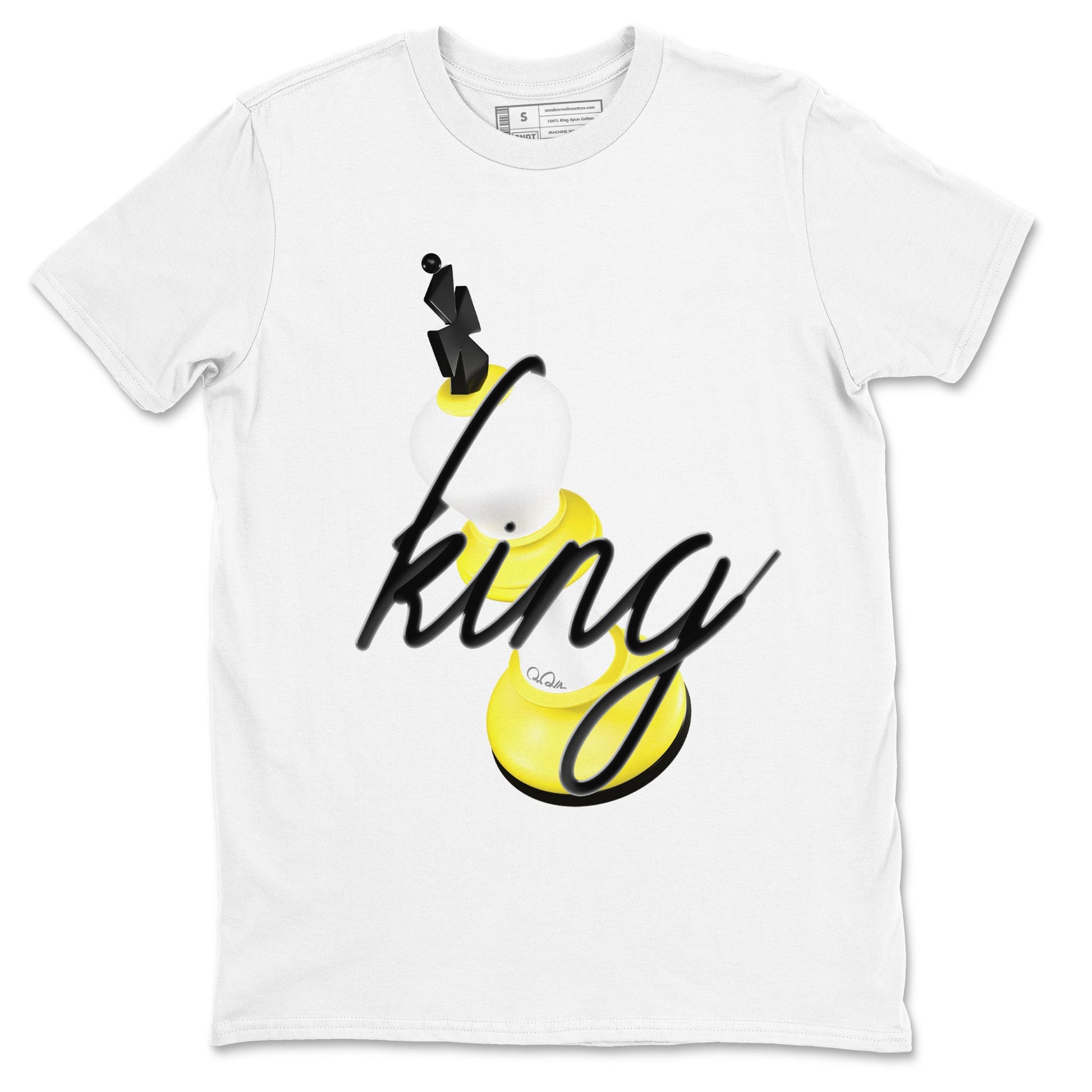 AJ4 Vivid Sulfur shirt to match jordans 3D King sneaker tees Air Jordan 4 Vivid Sulfur SNRT Sneaker Release Tees unisex cotton White 2 crew neck shirt