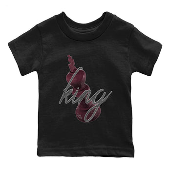 Air Jordan 5 Burgundy Sneaker Match Tees 3D King Sneaker Tees AJ5 Burgundy Sneaker Release Tees Kids Shirts Black 2
