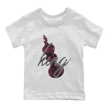 Air Jordan 5 Burgundy Sneaker Match Tees 3D King Sneaker Tees AJ5 Burgundy Sneaker Release Tees Kids Shirts White 2