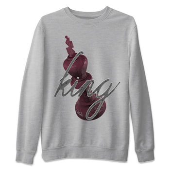 Air Jordan 5 Burgundy Sneaker Match Tees 3D King Sneaker Tees AJ5 Burgundy Sneaker Release Tees Unisex Shirts Heather Grey 2