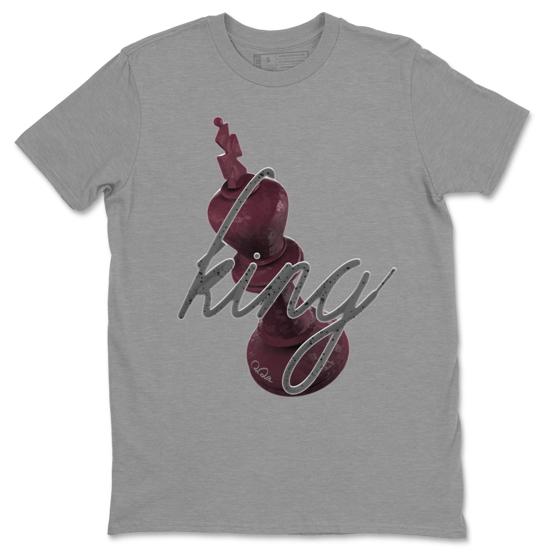 Air Jordan 5 Burgundy Sneaker Match Tees 3D King Sneaker Tees AJ5 Burgundy Sneaker Release Tees Unisex Shirts Heather Grey 2