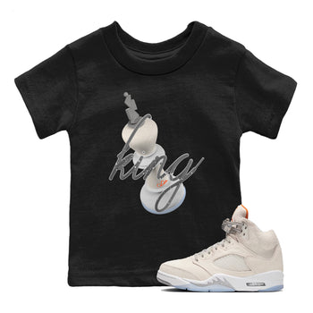 Air Jordan 5 Craft Sneaker Match Tees 3D King Sneaker Tees AJ5 SE Craft Sneaker Release Tees Kids Shirts Black 1