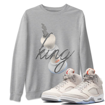 Air Jordan 5 Craft Sneaker Match Tees 3D King Sneaker Tees AJ5 SE Craft Sneaker Release Tees Unisex Shirts Heather Grey 1