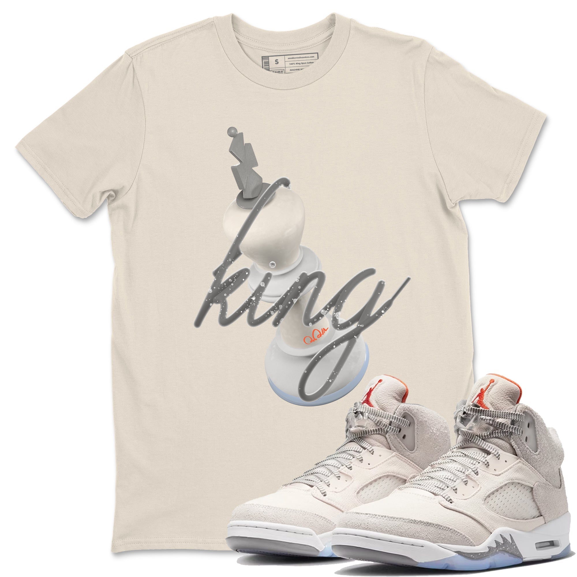 Air Jordan 5 Craft Sneaker Match Tees 3D King Sneaker Tees AJ5 SE Craft Sneaker Release Tees Unisex Shirts Natural 1
