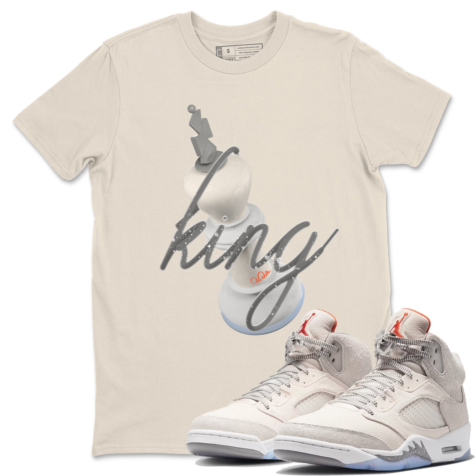 Air Jordan 5 Craft Sneaker Match Tees 3D King Sneaker Tees AJ5 SE Craft Sneaker Release Tees Unisex Shirts Natural 1