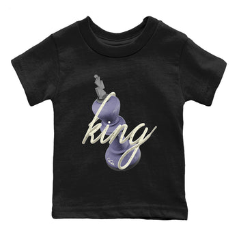 Air Jordan 5 Indigo Haze Sneaker Match Tees 3D King Sneaker Tees AJ5 Indigo Haze Sneaker Release Tees Kids Shirts Black 2