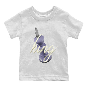 Air Jordan 5 Indigo Haze Sneaker Match Tees 3D King Sneaker Tees AJ5 Indigo Haze Sneaker Release Tees Kids Shirts White 2