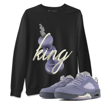 Air Jordan 5 Indigo Haze Sneaker Match Tees 3D King Sneaker Tees AJ5 Indigo Haze Sneaker Release Tees Unisex Shirts Black 1