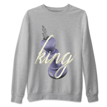 Air Jordan 5 Indigo Haze Sneaker Match Tees 3D King Sneaker Tees AJ5 Indigo Haze Sneaker Release Tees Unisex Shirts Heather Grey 2