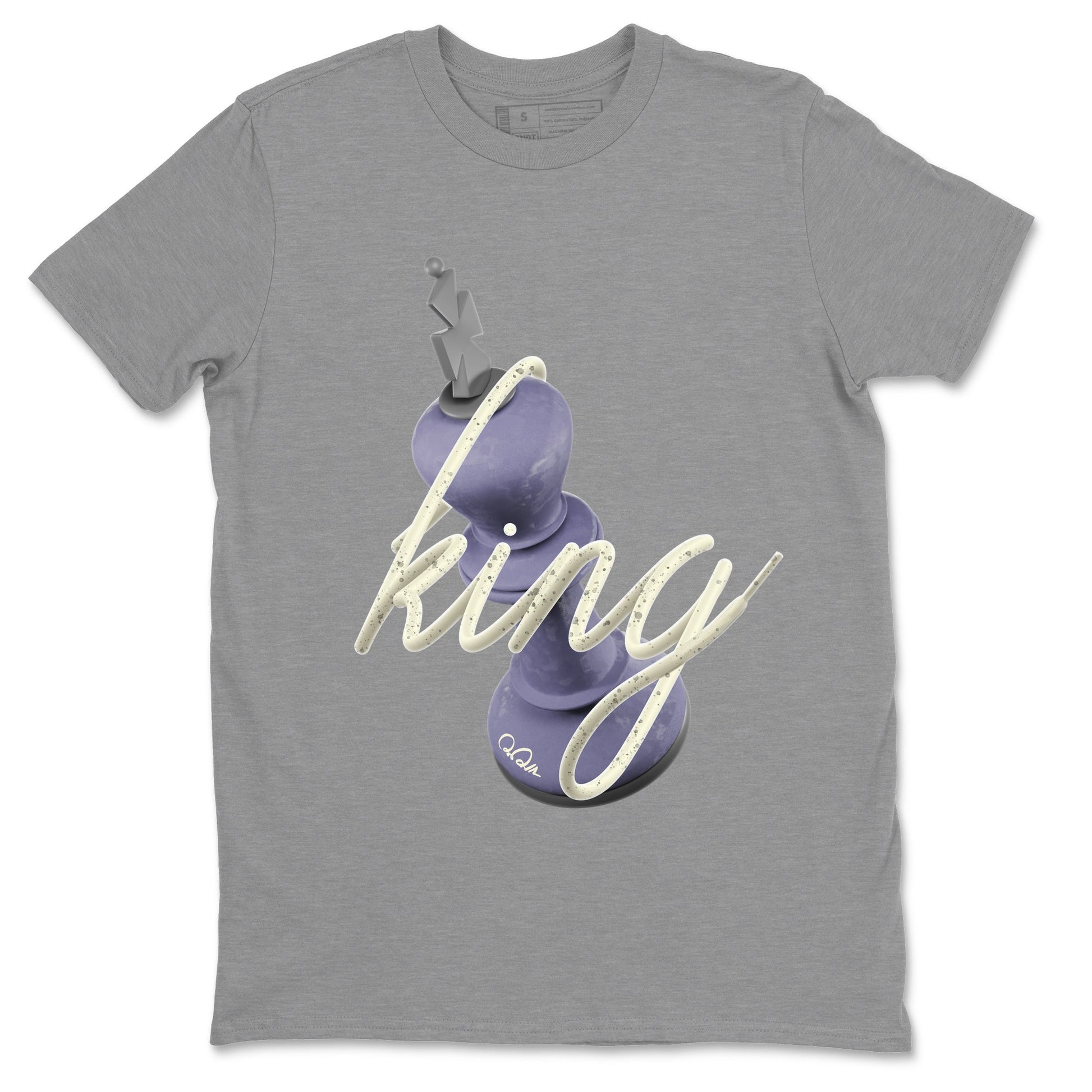 Air Jordan 5 Indigo Haze Sneaker Match Tees 3D King Sneaker Tees AJ5 Indigo Haze Sneaker Release Tees Unisex Shirts Heather Grey 2