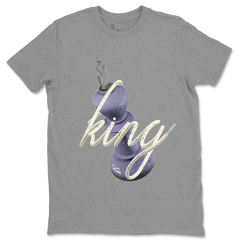 Air Jordan 5 Indigo Haze Sneaker Match Tees 3D King Sneaker Tees AJ5 Indigo Haze Sneaker Release Tees Unisex Shirts Heather Grey 2