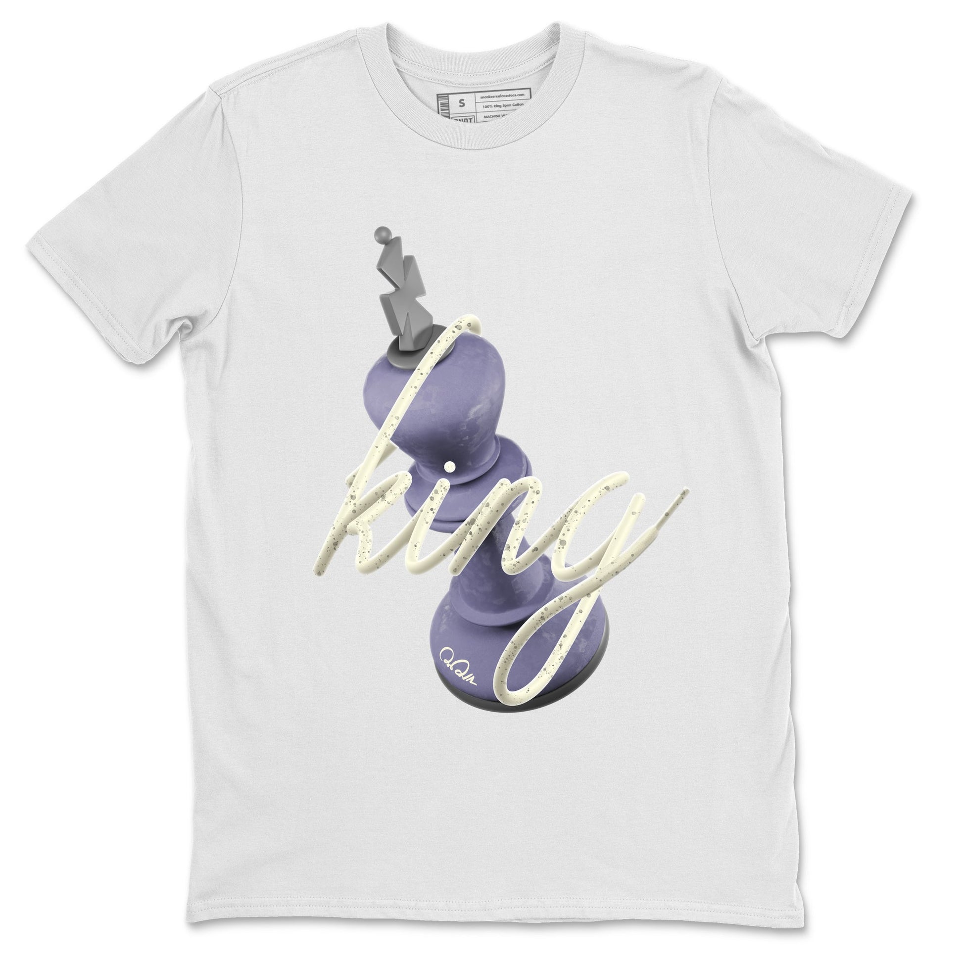 Air Jordan 5 Indigo Haze Sneaker Match Tees 3D King Sneaker Tees AJ5 Indigo Haze Sneaker Release Tees Unisex Shirts White 2
