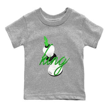 Air Jordan 5 Lucky Green shirt to match jordans 3D King sneaker tees AJ5 Lucky Green SNRT sneaker release tees baby toddler Heather Grey 2 cotton Shirt
