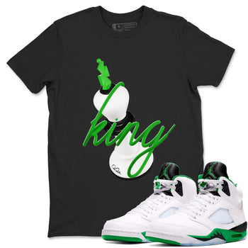 Air Jordan 5 Lucky Green shirt to match jordans 3D King sneaker tees AJ5 Lucky Green SNRT Sneaker Release Tees unisex cotton Black 1 crew neck shirt