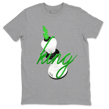 Air Jordan 5 Lucky Green shirt to match jordans 3D King sneaker tees AJ5 Lucky Green SNRT Sneaker Release Tees unisex cotton Heather Grey 2 crew neck shirt