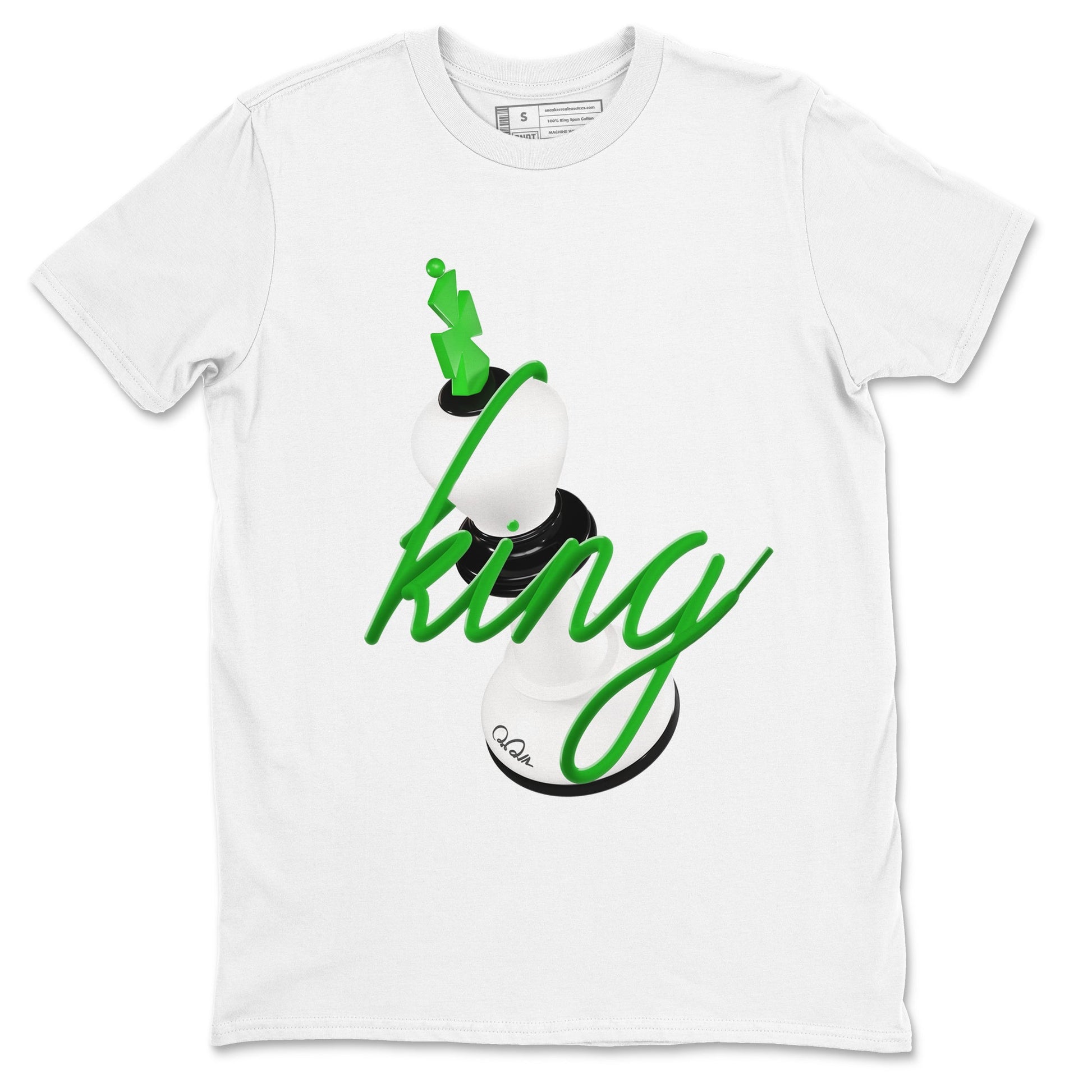 Air Jordan 5 Lucky Green shirt to match jordans 3D King sneaker tees AJ5 Lucky Green SNRT Sneaker Release Tees unisex cotton White 2 crew neck shirt