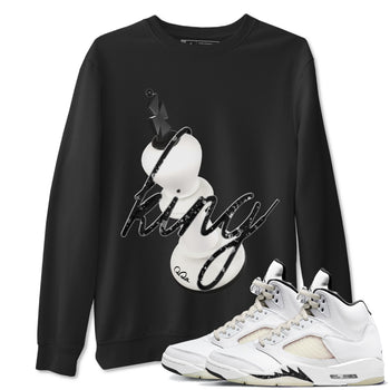 5s Sail shirt to match jordans 3D King sneaker tees Air Jordan 5 Sail SNRT Sneaker Release Tees unisex cotton Black 1 crew neck shirt