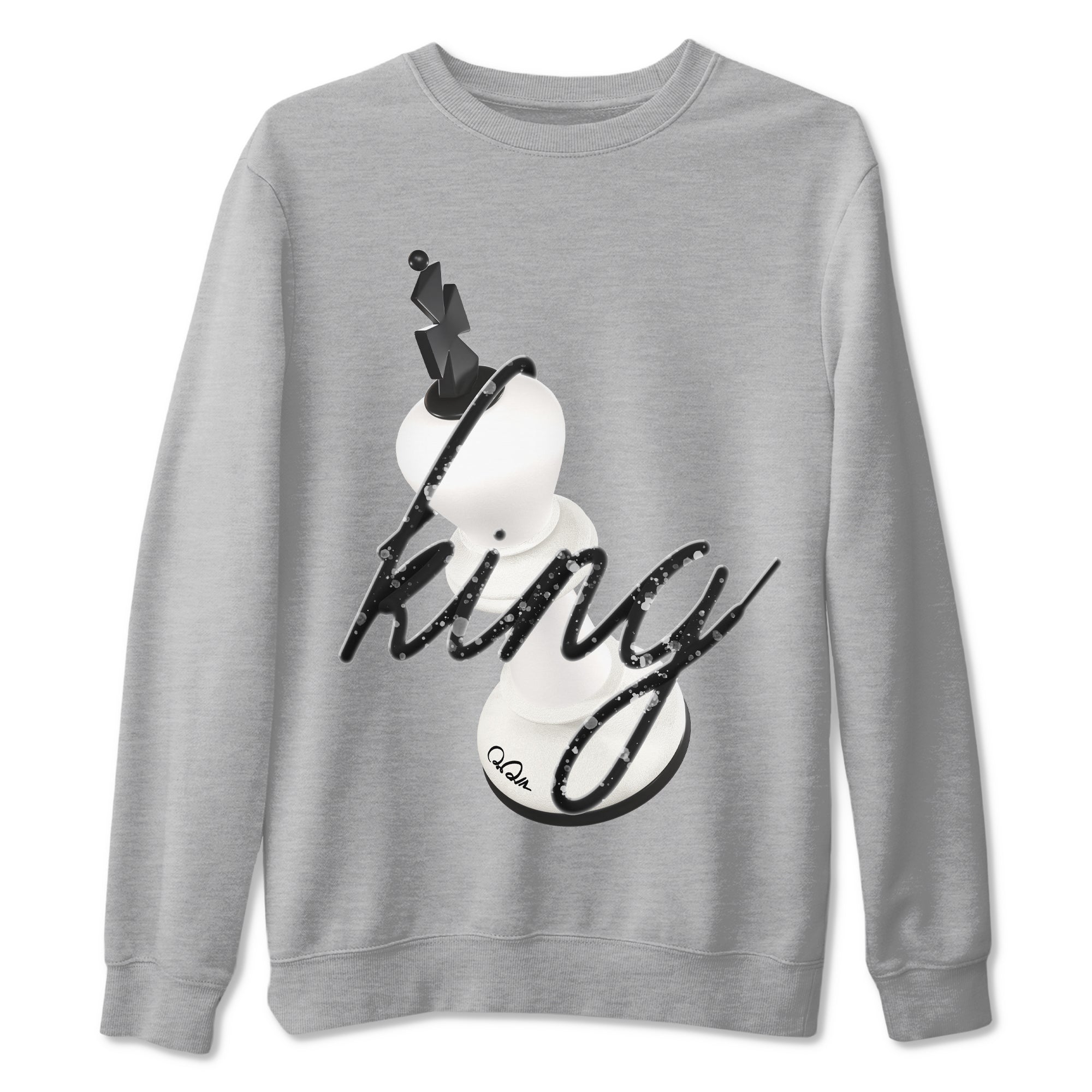 5s Sail shirt to match jordans 3D King sneaker tees Air Jordan 5 Sail SNRT Sneaker Release Tees unisex cotton Heather Grey 2 crew neck shirt