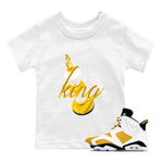 6s Yellow Ochre shirt to match jordans 3D King sneaker tees Air Jordan 6 Yellow Ochre SNRT Sneaker Release Tees Baby Toddler White 1 T-Shirt