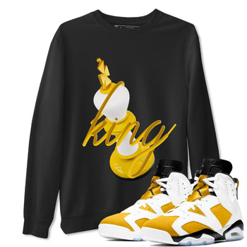 6s Yellow Ochre shirt to match jordans 3D King sneaker tees Air Jordan 6 Yellow Ochre SNRT Sneaker Release Tees Unisex Black 1 T-Shirt