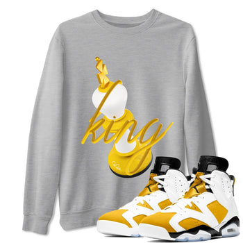 6s Yellow Ochre shirt to match jordans 3D King sneaker tees Air Jordan 6 Yellow Ochre SNRT Sneaker Release Tees Unisex Heather Grey 1 T-Shirt