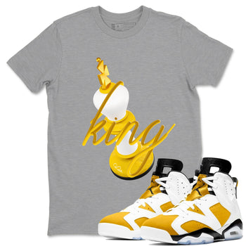 6s Yellow Ochre shirt to match jordans 3D King sneaker tees Air Jordan 6 Yellow Ochre SNRT Sneaker Release Tees Unisex Heather Grey 1 T-Shirt