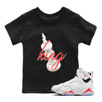 Air Jordan 7 Infrared Sneaker Match Tees 3D King Sneaker Tees AJ7 Infrared Sneaker Release Tees Kids Shirts Black 1