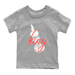 Air Jordan 7 Infrared Sneaker Match Tees 3D King Sneaker Tees AJ7 Infrared Sneaker Release Tees Kids Shirts Heather Grey 2