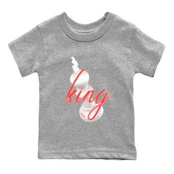 Air Jordan 7 Infrared Sneaker Match Tees 3D King Sneaker Tees AJ7 Infrared Sneaker Release Tees Kids Shirts Heather Grey 2