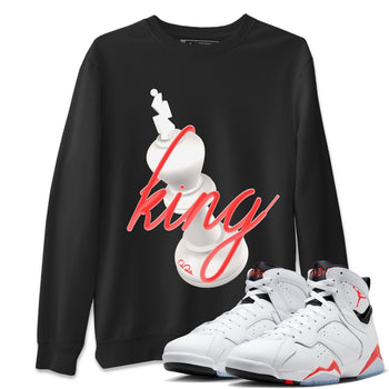 Air Jordan 7 Infrared Sneaker Match Tees 3D King Sneaker Tees AJ7 Infrared Sneaker Release Tees Unisex Shirts Black 1