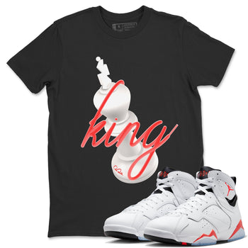 Air Jordan 7 Infrared Sneaker Match Tees 3D King Sneaker Tees AJ7 Infrared Sneaker Release Tees Unisex Shirts Black 1