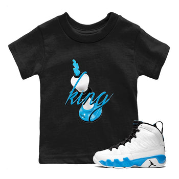 9s Powder Blue shirt to match jordans 3D King sneaker tees Air Jordan 9 Powder Blue SNRT sneaker release tees baby toddler Black 1 cotton Shirt