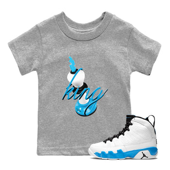 9s Powder Blue shirt to match jordans 3D King sneaker tees Air Jordan 9 Powder Blue SNRT sneaker release tees baby toddler Heather Grey 1 cotton Shirt