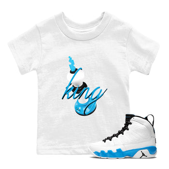 9s Powder Blue shirt to match jordans 3D King sneaker tees Air Jordan 9 Powder Blue SNRT sneaker release tees baby toddler White 1 cotton Shirt