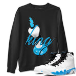 9s Powder Blue shirt to match jordans 3D King sneaker tees Air Jordan 9 Powder Blue SNRT Sneaker Release Tees unisex cotton Black 1 crew neck shirt