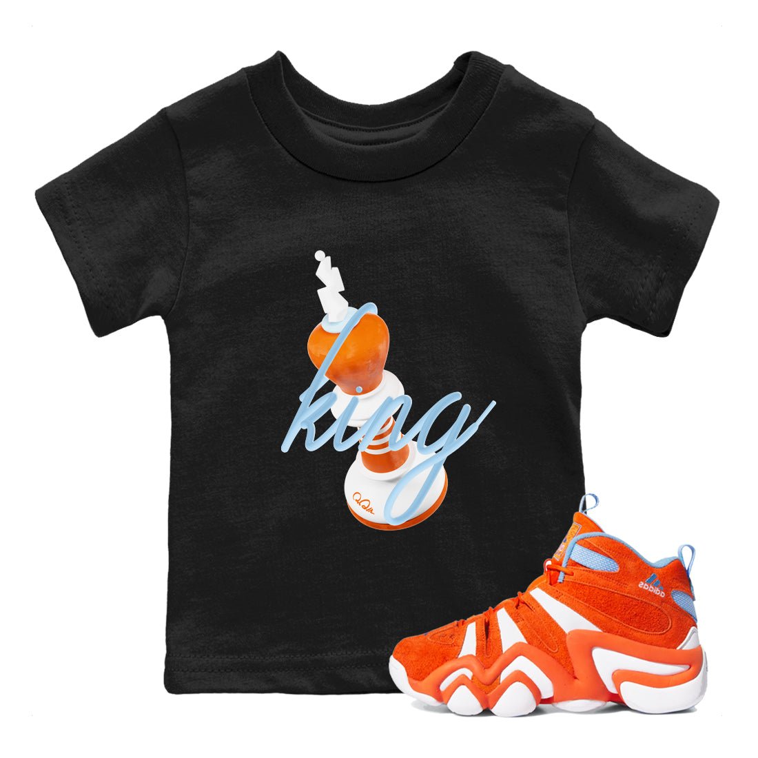 Crazy 8 Team Orange shirt to match jordans 3D King sneaker tees Adidas Crazy 8 Team Orange SNRT Sneaker Release Tees Baby Toddler Black 1 T-Shirt