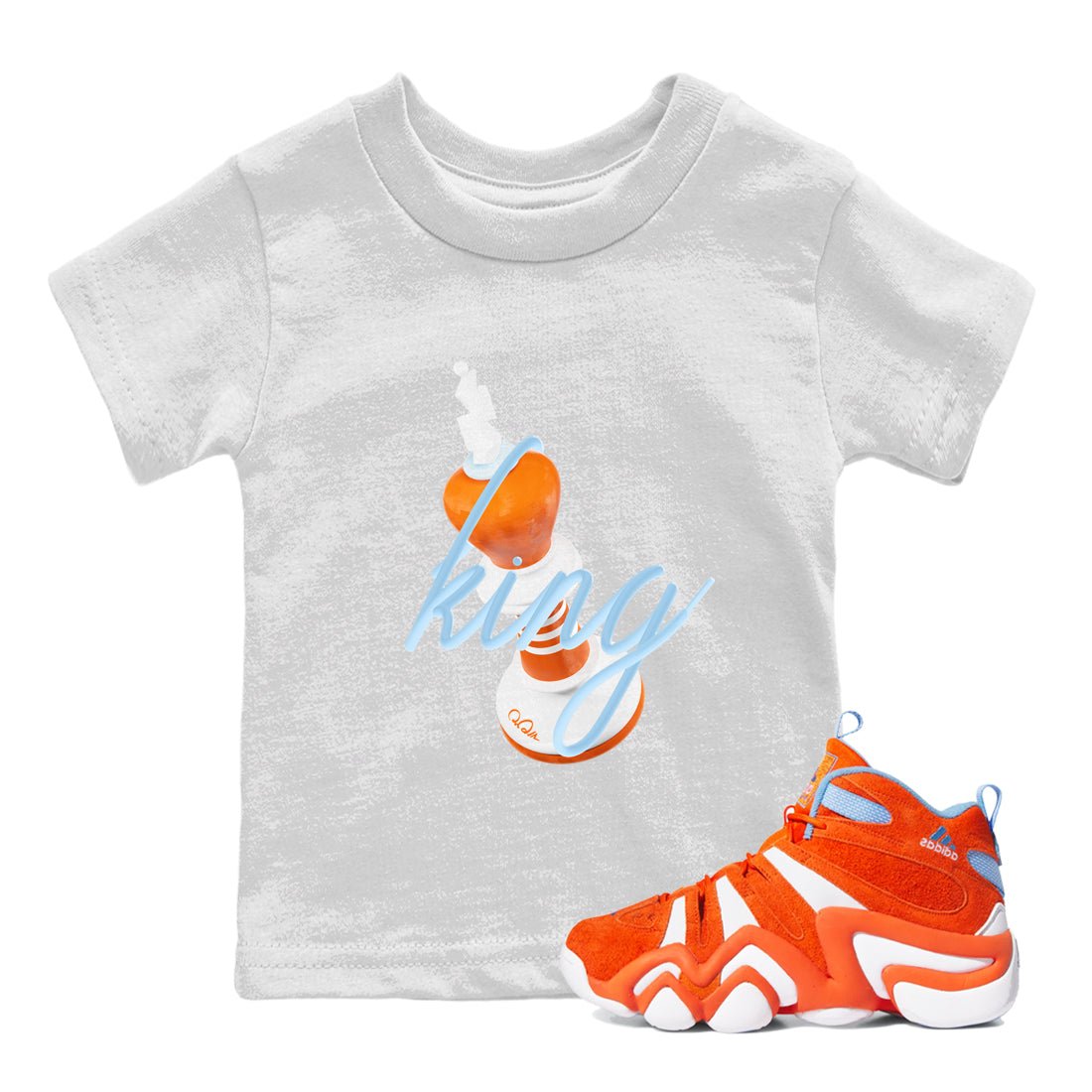 Crazy 8 Team Orange shirt to match jordans 3D King sneaker tees Adidas Crazy 8 Team Orange SNRT Sneaker Release Tees Baby Toddler White 1 T-Shirt
