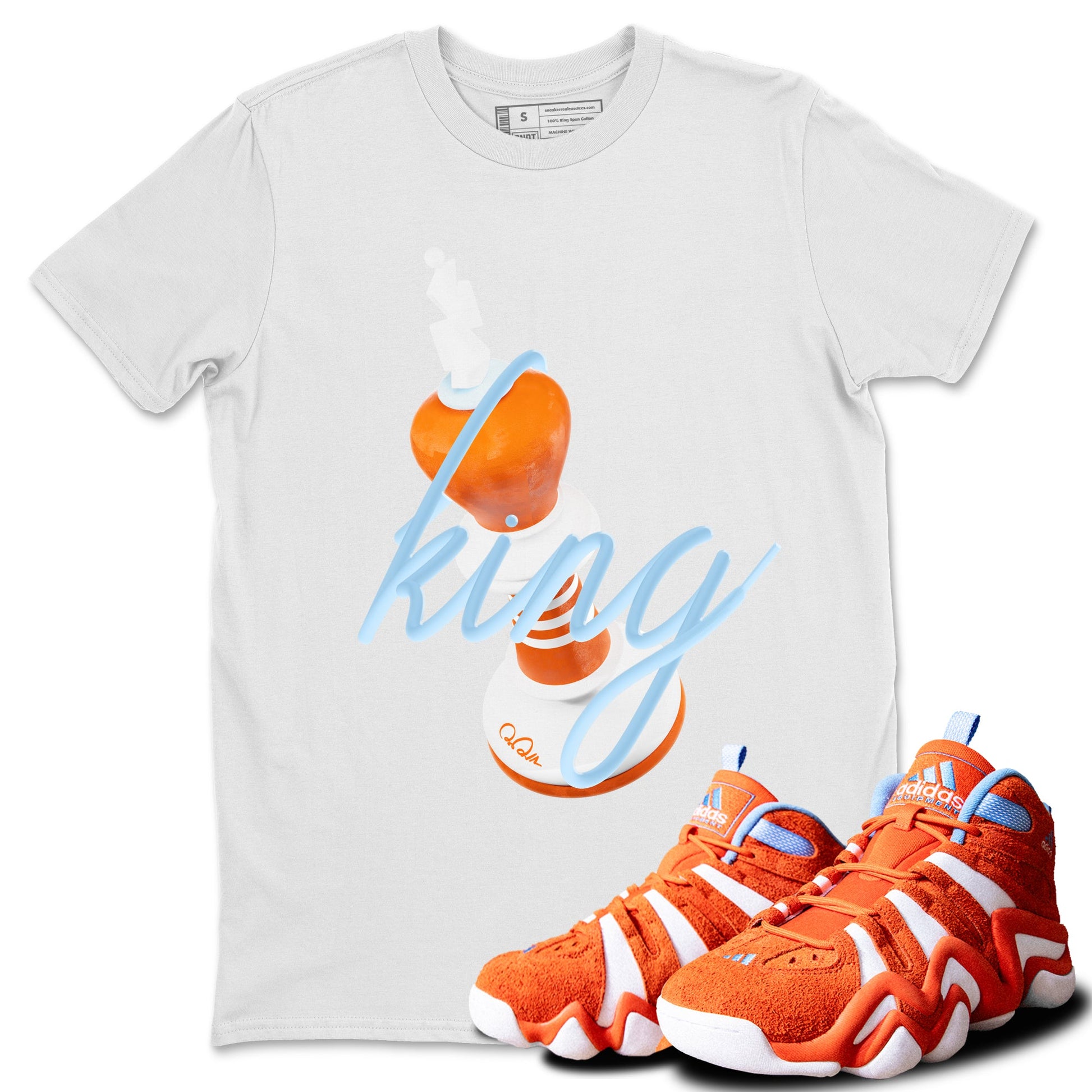 Crazy 8 Team Orange shirt to match jordans 3D King sneaker tees Adidas Crazy 8 Team Orange SNRT Sneaker Release Tees Unisex White 1 T-Shirt