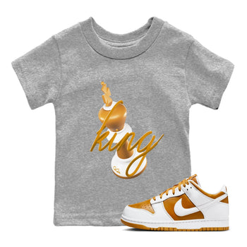 Dunk Dark Curry shirt to match jordans 3D King sneaker tees AJ1 Low Dark Curry SNRT sneaker release tees baby toddler Heather Grey 1 cotton Shirt