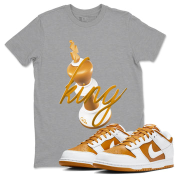 Dunk Dark Curry shirt to match jordans 3D King sneaker tees AJ1 Low Dark Curry SNRT Sneaker Release Tees unisex cotton Heather Grey 1 crew neck shirt