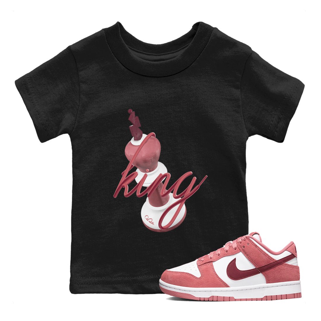 Dunk Valentines Day 2024 shirt to match jordans 3D King sneaker tees Dunk Happy Valentines Day 2024 SNRT Sneaker Release Tees Baby Toddler Black 1 T-Shirt