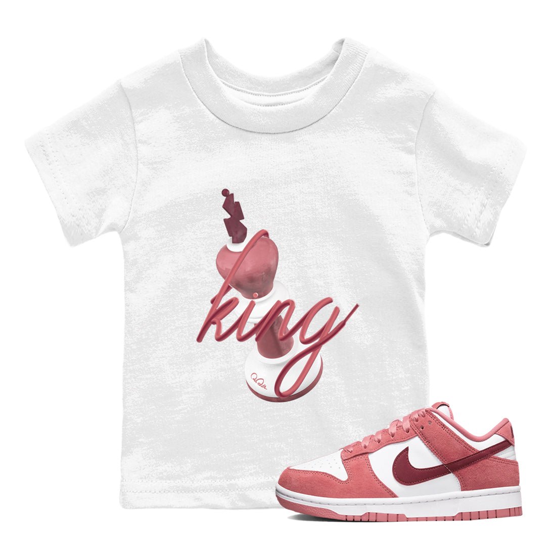 Dunk Valentines Day 2024 shirt to match jordans 3D King sneaker tees Dunk Happy Valentines Day 2024 SNRT Sneaker Release Tees Baby Toddler White 1 T-Shirt