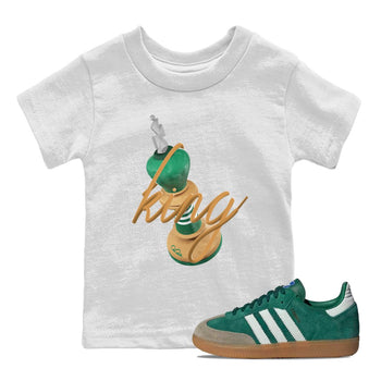 Samba Collegiate Green Gum shirt to match jordans 3D King sneaker tees Adidas Green Gum SNRT Sneaker Release Tees Baby Toddler White 1 T-Shirt