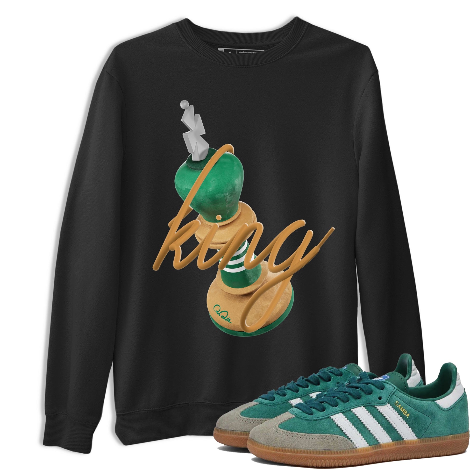 Samba Collegiate Green Gum shirt to match jordans 3D King sneaker tees Adidas Green Gum SNRT Sneaker Release Tees Unisex Black 1 T-Shirt
