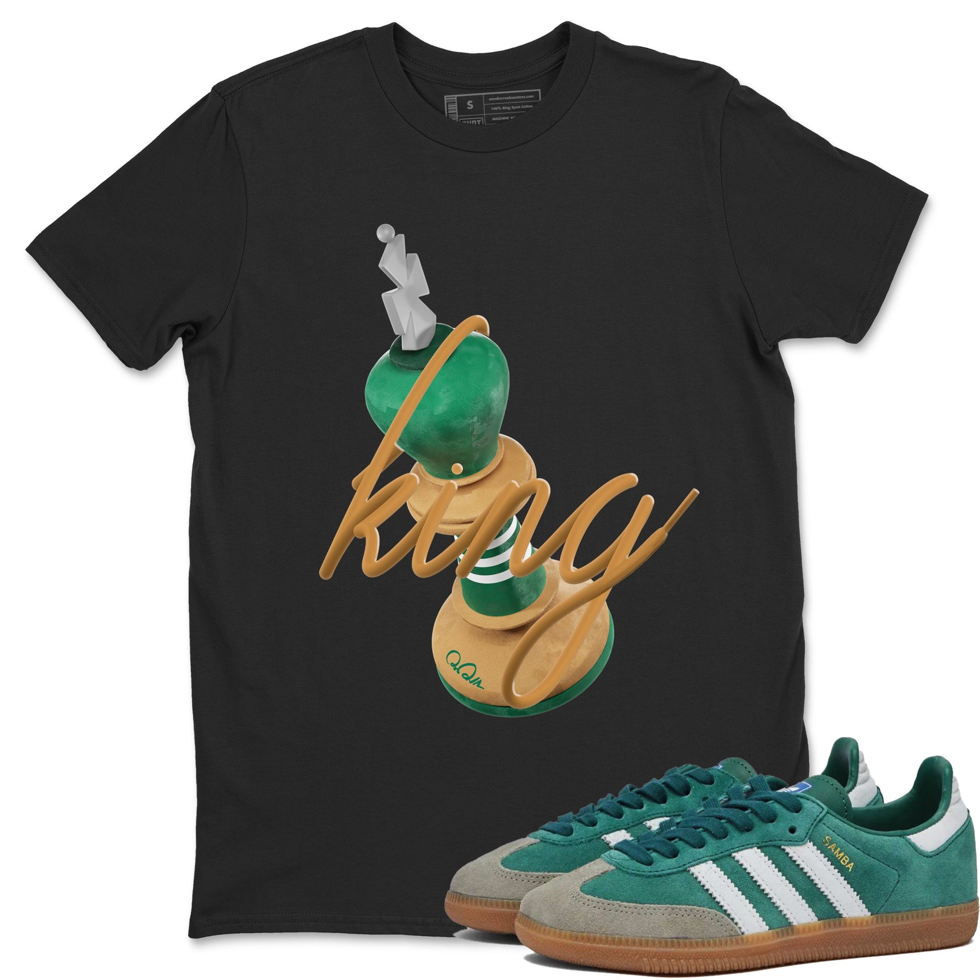 Samba Collegiate Green Gum shirt to match jordans 3D King sneaker tees Adidas Green Gum SNRT Sneaker Release Tees Unisex Black 1 T-Shirt