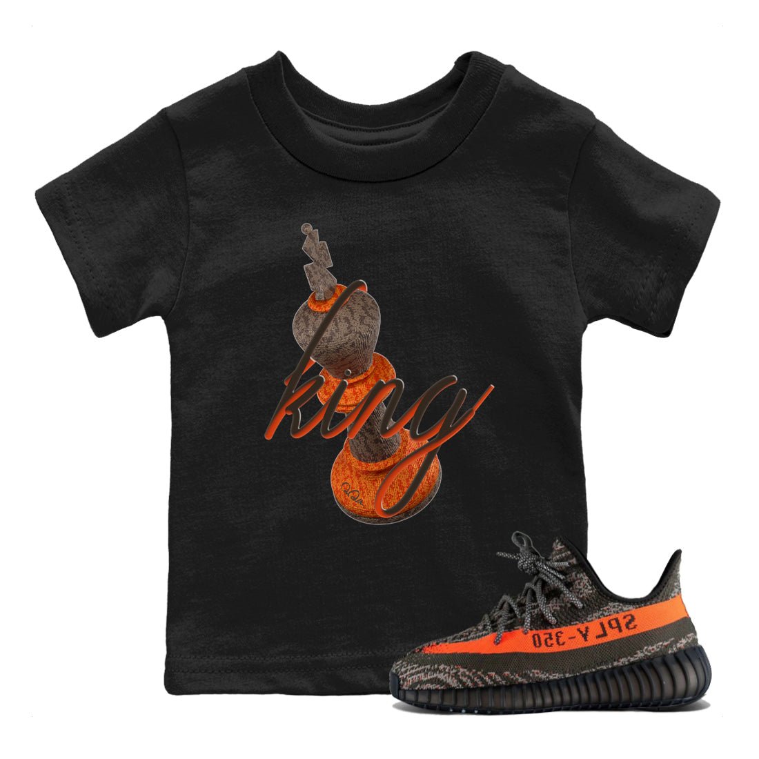 Yeezy 350 Carbon Beluga shirt to match jordans 3D King sneaker tees Adidas Yeezy Boost 350 Carbon Beluga SNRT Sneaker Release Tees Baby Toddler Black 1 T-Shirt