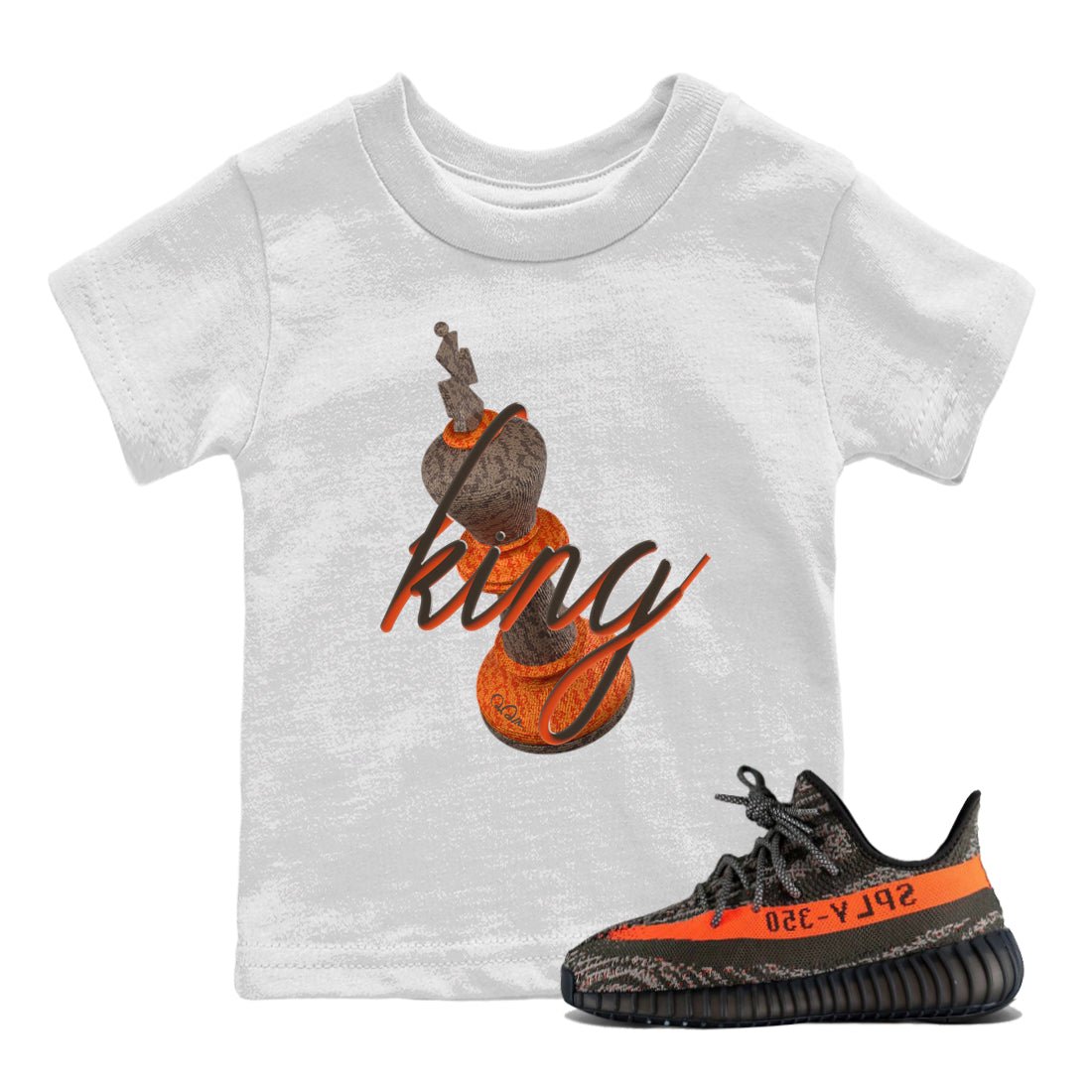 Yeezy 350 Carbon Beluga shirt to match jordans 3D King sneaker tees Adidas Yeezy Boost 350 Carbon Beluga SNRT Sneaker Release Tees Baby Toddler White 1 T-Shirt