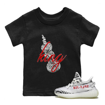Yeezy 350 Zebra Sneaker Match Tees 3D King Sneaker Tees Yeezy Boost 350 V2 Zebra Sneaker Release Tees Kids Shirts Black 1