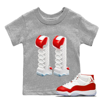 Air Jordan 11 Cherry Sneaker Match Tees 3D Number 11 Sneaker Tees Air Jordan 11 Cherry Sneaker Release Tees Kids Shirts